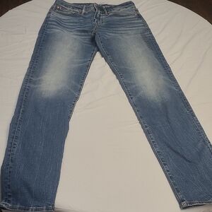 American Eagle Blue Straight-Leg Jeans